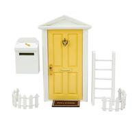 Puerta de casa de muñecas, miniatura para aprender en clase de cuento de hadas, muebles pequeños, juguetes educativos para niños