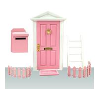 Puerta de casa muñecas - elfo en miniatura, juego decoración pared, que incluye tapete para el piso del buzón la cerca escalera | Mini decoraciones habitación niños, Kit accesorios juegos casa, manual