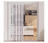 Puerta de concertina con panel acrílico, puerta magnética para privacidad y prueba de mascotas en cocina, dormitorio, ducha