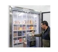 Puerta de cortina de tiras de PVC transparente completa, barrera a prueba de viento de plástico flexible de 2 mm for aplicaciones de refrigeradores, almacenes y fábricas(W75xH210cm/W29.53xH82.68in)