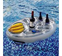 Puerta de Cristal Piscina Inflable Bar Flotante Piscina con 8 Agujeros, Bandeja Flotante Piscina y SPA para Fiestas, Piscina, Fiesta, Playa