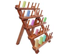 Puerta de de costura, soporte para bobinas roscadas,30 bobinas de coser de madera rastrillo - Organizador de gran capacidad plegable para manualidades de acolchado con base estable para profe
