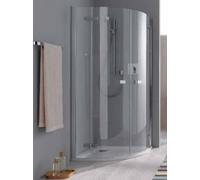 Puerta de ducha cuarto de círculo Koralle batiente con fijo - medio panel S500Plus VFFS R500 R 100, 970-985x2000mm, VF27310020DP1, Cabinas de ducha: Marco: Plata pulida, Vidrio: ESG GlasPlus