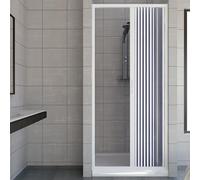 Puerta de ducha de plástico PVC, mod.Vergine con apertura lateral, blanco