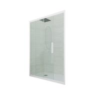 PUERTA DE DUCHA DESLIZANTE EN NICHO DE PVC ANTRACITA MOD. DECO