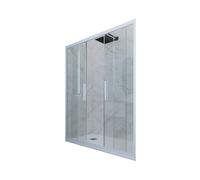 PUERTA DE DUCHA DESLIZANTE EN NICHO DE PVC AZUL VINTAGE MOD. GLAM