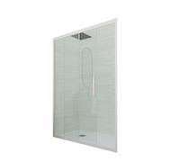 Puerta de ducha deslizante en nicho 150 CM de PVC Champán H 200 Vidrio Transp...