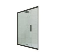 PUERTA DE DUCHA DESLIZANTE EN NICHO DE PVC NEGRO MATT MOD. DECO