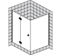Puerta de ducha esquinera parcialmente enmarcada SPRINZ Fortuna con panel lateral fijo, con bisagra a la derecha, 900x750x2000mm, FA11R752003301SM, Cabinas de ducha: Piezas de montaje: Cromo, tipo vid