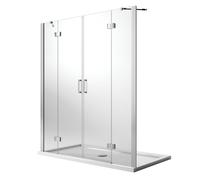 PUERTA DE DUCHA NICHO 145CM SALOON 2 HOJAS ABATIBLES VIDRIO CRISTAL ANTICAL