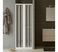 PUERTA DE DUCHA PLEGABLE CENTRAL PVC BLANCO H 185 CM REVERSIBLE REDUCIBLE