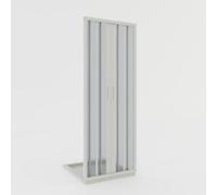 Puerta de ducha plegable de PVC 130 cm H 185 mod. Giglio con apertura central