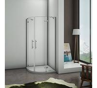 Puerta de ducha Semicircular Esquinal, Mampara de Ducha Apertura de puerta Abatible Curva Italiana Antical 78x78x195cm