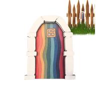 Puerta de duendes en miniatura, puerta de hadas de, minipuerta plana de de los dientes, puerta de jardín miniatura enana casa de hadas para accesorios de casa de hadas