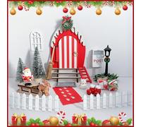 Puerta de Elfo de Navidad, Puerta de Elfo, Decoraciones en Miniatura de Casa de Elfo de Navidad para Casa de Elfo de Navidad de Madera, Puerta Mágica de Elfo de Navidad