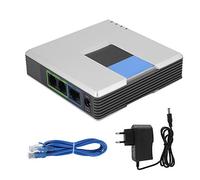 Puerta de Enlace VoIP, Adaptador de teléfono de Internet de Voz sobre IP de 2 Puertos, con un Cable de Red, para PAP2T, Compatible con el protocolo SIP V2(YO)