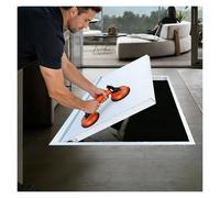 Puerta de entrada al sótano camuflada, tapa de inspección de acero extraíble, puertas de acceso al espacio bajo el suelo de alta resistencia(29inx33in)