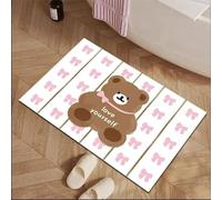 Puerta de Entrada Azul Fresca 3D, moqueta de Oso Lazo, salón, Dormitorio, Cocina, Alfombra Antideslizante oratoria para el hogar-50x80cm