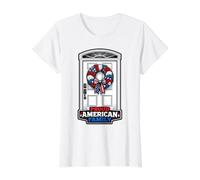 Puerta de Entrada de la Familia Americana Orgullosa Camiseta gráfica económica, Mujer, Blanco, S