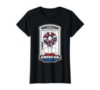 Puerta de Entrada de la Familia Americana Orgullosa Camiseta gráfica económica, Mujer, Negro, XL