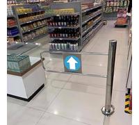 Puerta de entrada de supermercado unidireccional, puerta batiente de seguridad con resorte, cierre automático, puertas de acceso de barricada de acero inoxidable para tienda/biblioteca