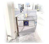 Puerta de entrada de un solo batiente, 50-100 cm de ancho, puertas dobles de metal, 1 m de alto, barreras robustas de altura media para centros comerciales, seguridad y control de acceso.