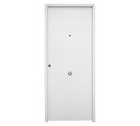 Puerta de entrada exterior Saga 100 Ranurada (Derecha, 90 x 210 cm, Blanco)