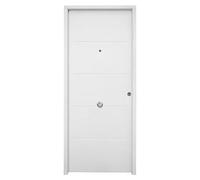 Puerta de entrada exterior Saga 100 Ranurada (Izquierda, 90 x 210 cm, Blanco)