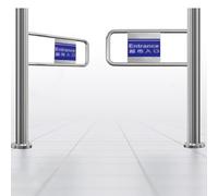 Puerta de entrada giratoria de 90° de acero inoxidable, barrera de acceso para bibliotecas, 150 x 97 cm, solución de seguridad
