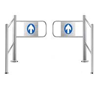 Puerta de entrada industrial con giro manual de 90° para peatones, puerta de entrada industrial para mercado, valla de metal, montaje en poste de 110 cm, acceso seguro de una sola vía