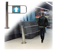 Puerta de entrada manual de un solo giro, puerta de acceso automática de acero con resorte para tiendas, acero inoxidable, ideal para zonas de tráfico pesado, 29.5 pulgadas de ancho