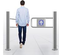 Puerta de entrada pivotante de acero inoxidable, apertura de 90 grados, cierre automático de resorte, acceso unidireccional, puerta de seguridad de tamaño medio para un mejor control de entrada y