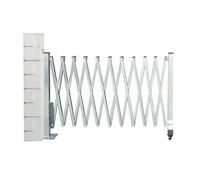 Puerta de entrada retráctil de acero inoxidable, puerta de seguridad plegable con tijeras, barricada de tráfico de acordeón conectable con ruedas, para exteriores, 100 x 200 cm