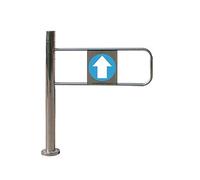 Puerta de entrada universal de acero inoxidable unidireccional para supermercado, puerta oscilante de metal para almacenes, bibliotecas y centros comerciales, solución de acceso peatonal (izquierda)
