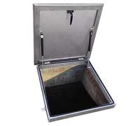 Puerta de escotilla de acceso a techo plano, puerta de acero inoxidable resistente a la lluvia de 31 x 35 pulgadas con tira de sellado de goma para un fácil acceso al ático