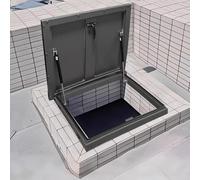 Puerta de escotilla de Techo de Acero galvanizado - Claraboya para sótano, ático y Bodega - Ventana de visualización con manija para pozos de Registro y Acceso de inspecc