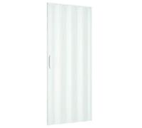 Puerta de fuelle 82x210 cm modelo extra estándar de pvc de color blanco con cierre reversible ajustable tanto en altura como en longitud