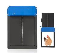 Puerta de gallinero automática grande, funciona con pilas, con temporizador y sensor de luz, función inteligente antipellizcos, adecuada para gallinas, patos, gansos y otras aves de corral