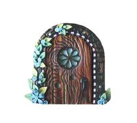 Puerta de gnomo de madera - Entrada de casa de hadas en miniatura, adorno de jardín al aire libre | Enchanting Decorative Piebard, Madera de calidad, trae paisajismo de carácter mágico, ideal para dec
