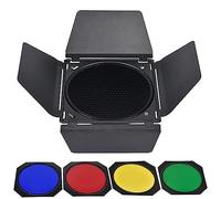 Puerta de granero de gel de 4 colores con rejilla de panal para reflector estándar de 7 pulgadas, accesorio de iluminación de fotografía, efectos de iluminación dramáticos, soporte de lente, fuente de
