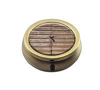 Puerta de granero envejecida de madera envejecida personalizada redonda BronzeBox bolsillo 2.1 pulgadas - 3 compartimentos Box/Pastillero bolsillo