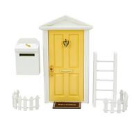 Puerta de hadas en miniatura - Mini kit de puerta de hadas, decoración de escena al aire libre | Puerta en miniatura con alfombra para de buzón, entrada pintada a prueba de humedad para