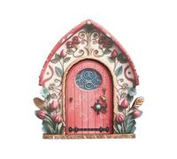 Puerta de hadas para pared, puerta de hada,Puerta de hadas de jardín Puerta Elfo de madera - atures de jardín de hadas, Escultura de patio Adorable para interior o exterior, Tronco de árbol, Casa de