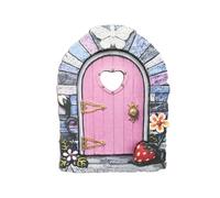 Puerta de hadas para pared, puerta de jardín, mini elfo de madera, miniaturas de hadas al aire libre, ornamentos decorativos patio, árbol, tronco Ma