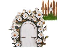 Puerta de Hadas,Puerta de jardín de Hadas, Puertas de Hadas de Madera, Puerta de Hadas de Elfo, Escultura de Patio, Puertas artísticas de jardín de Hadas para árboles al Aire Libre, Adornos para