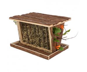 Puerta de heno de madera con base y techo - Trixie