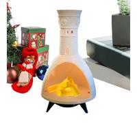 Puerta De Incienso - Tazón Compacto Para Incienso LED | Decoración LED Realista Con Una Vela Temblorosa | Ideal Para La Meditación De Yoga De Chimenea En Casa Al Altar Y La Creación De Un Ambiente Rel
