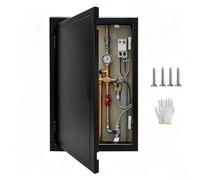 Puerta de Inspección, Blanca Panel de Acceso, Compuerta de Fácil Acceso, Puerta de Inspección, Trampilla para Pared o Techo, Tapa de Inspección Empotrada para Paneles de Yeso(Black,450x450mm)