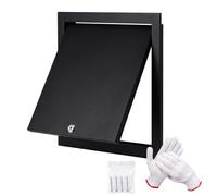 Puerta de Inspección Metal Puerta de Acceso con Cerradura, Panel de Acceso Oculto para Techo y Pared Trampilla Pladur, 100-600mm Placa de Cubierta de Agujeros de Pared Extraíble(Black,200x250 mm)