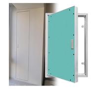 Puerta de Inspección Panel Acceso Con Marco De Aluminio Y Pladur, Puerta Inspección Para Pared Y Techo, Puerta Ignífuga De Revisión, Tapa Registro Servicios Baño(Left opening,15.7x31.5in)
